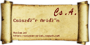 Csiszár Arián névjegykártya